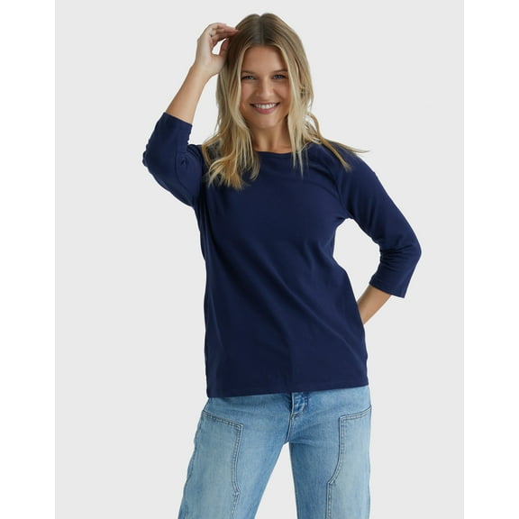 Hanes Women's T-Shirt Raglan Sleeve Tee Stretch Cotton Plain 6 Colors sz S-2XL