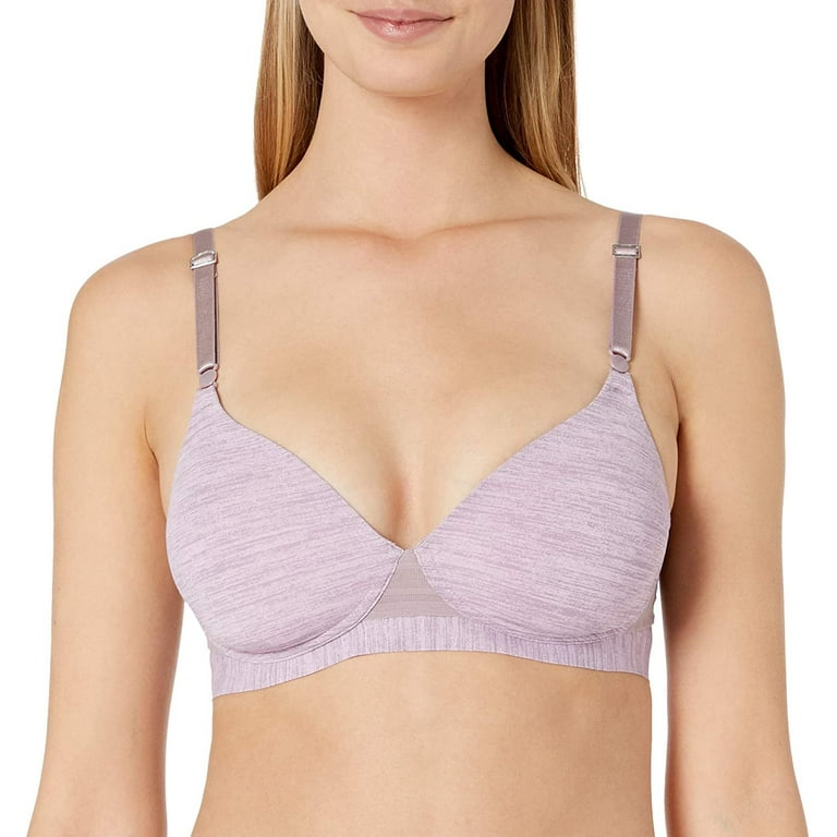 Hanes Women s Ultimate Lightweight Comfort Wirefree with Smooth Tec Bra Vintage Mauve Heather Print Small Walmart
