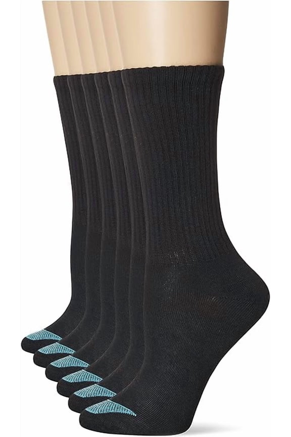 Ultimate Women's Crew Socks Pack, Moisture-Wicking, 6-Pairs, Sizes 5-9