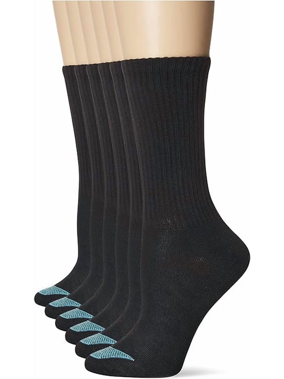 Ultimate Women's Crew Socks Pack, Moisture-Wicking, 6-Pairs, Sizes 5-9