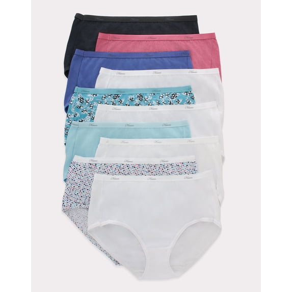 Hanes Women's Breathable Cotton Brief Underwear, White or Assorted, 10-Pack 7