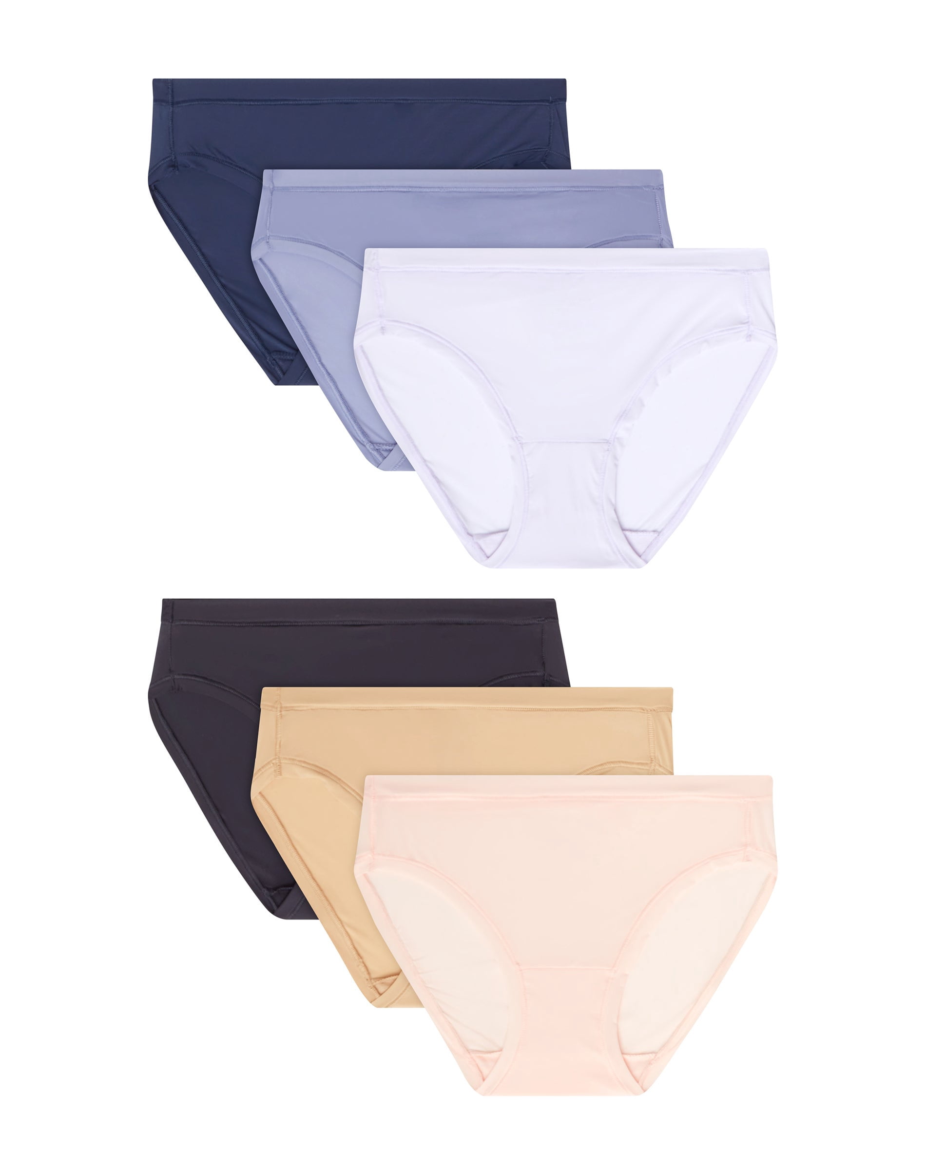 Bikini 6-Pack Panties Comfort Flex Fit Microfiber Stretch Womens Underwear