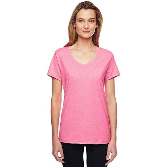 Hanes Women’s V-Neck Cotton Blend T-Shirt, X-Temp Casual Comfort