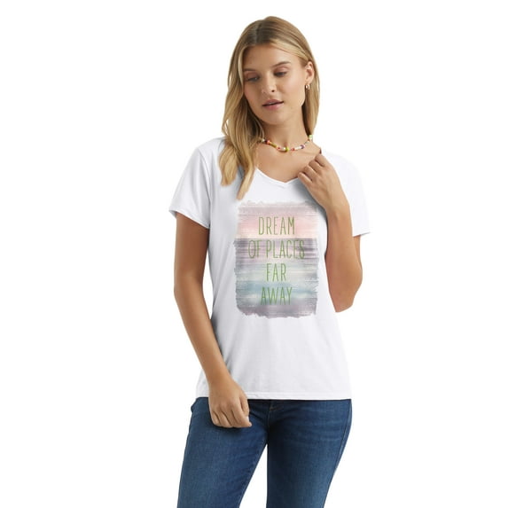 Hanes Women's Short-Sleeve V-Neck Graphic T-Shirt