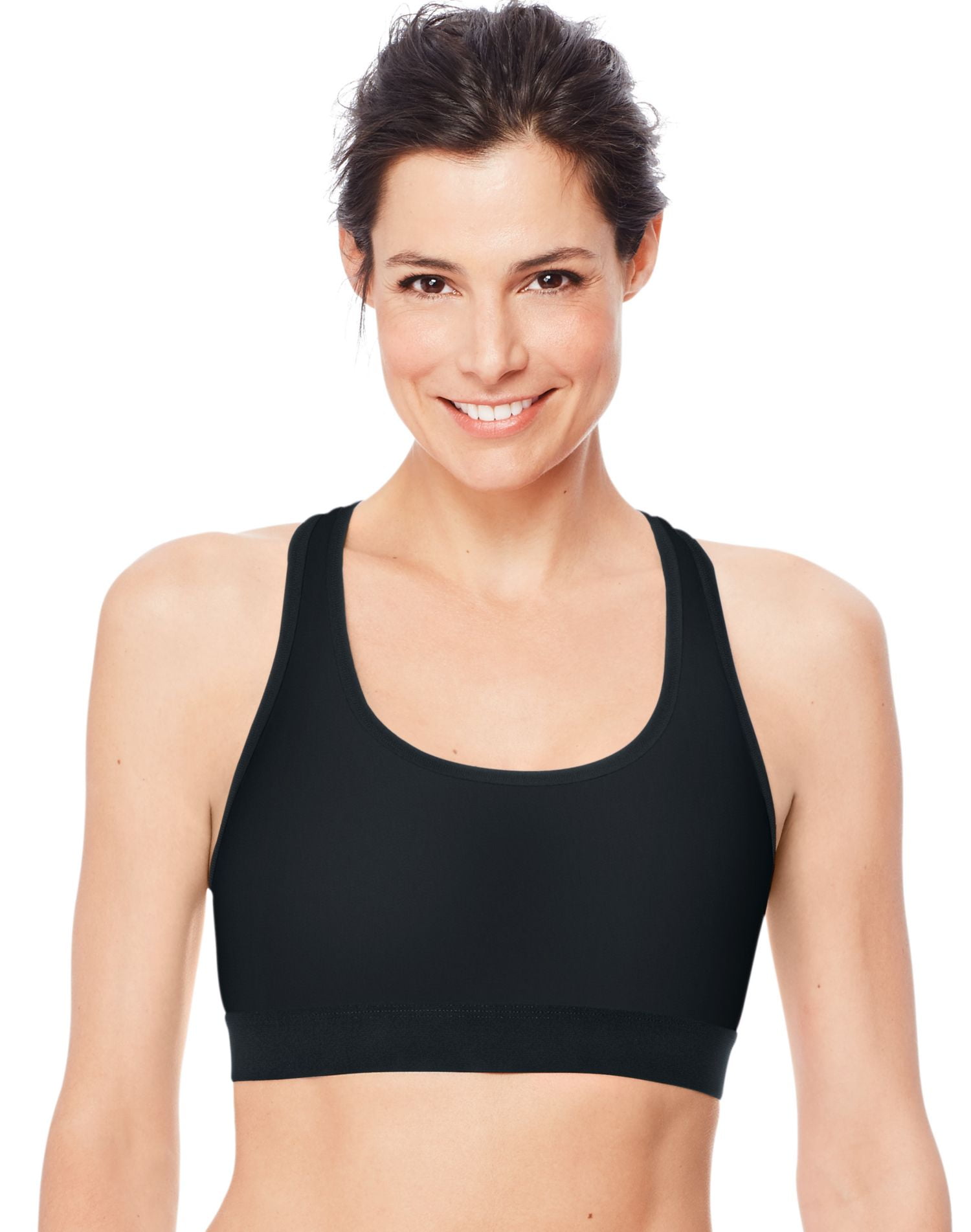 Hanes Women s Wireless Racerback Sports Bra, Moisture-wicking ...