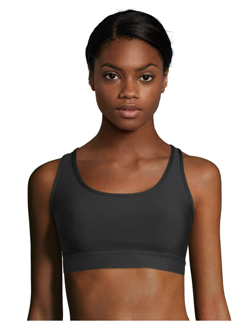 Hanes Sport Women's Racerback Sports Bra with Compression Black L