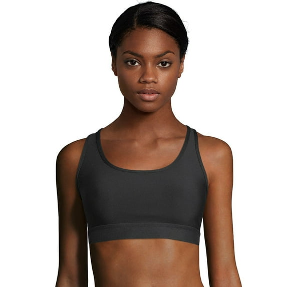 Hanes Sport Women's Racerback Sports Bra with Compression Black L