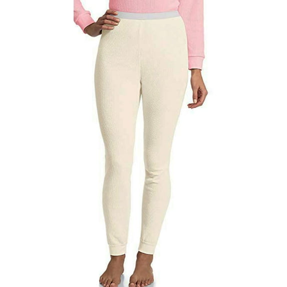 Hanes Womens X-Temp Thermal Underwear Pant - Solids and Printed Bottoms, 41029 Snow White / Small