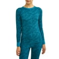 thumbnail image 1 of Hanes Women's X-Temp Thermal Waffle Printed Crew Top with FreshIQ, 1 of 2