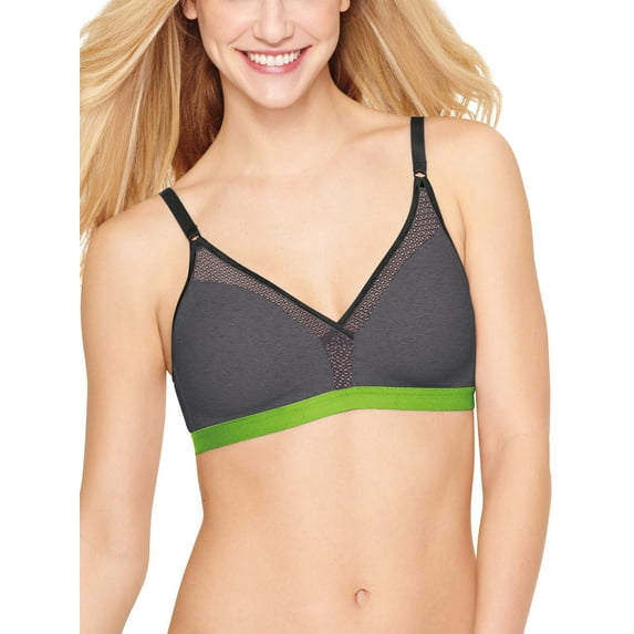 Hanes Women's X-Temp Unlined Wirefree Convertible, Excalibur Heather/Excalibur, Large