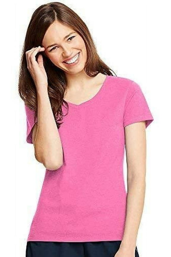 Women's X-Temp V-Neck T-Shirt_Neon Pink Heather_L