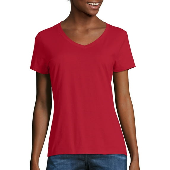Hanes Women's X-temp Short Sleeve V-neck T-Shirt