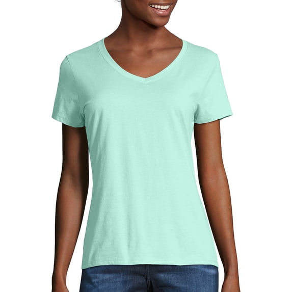 Hanes Women's X-temp Short Sleeve V-neck T-Shirt