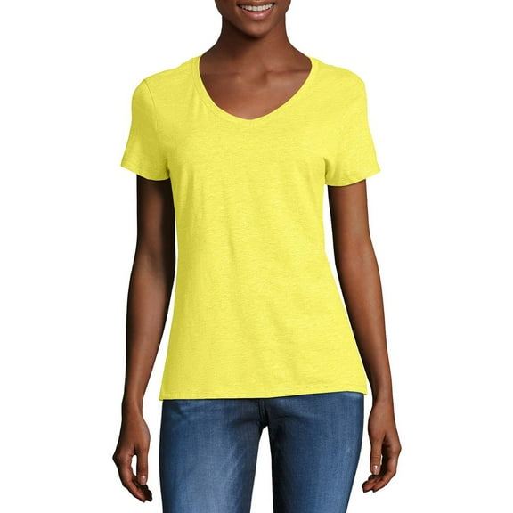 Hanes Women's X-temp Short Sleeve V-neck Tee