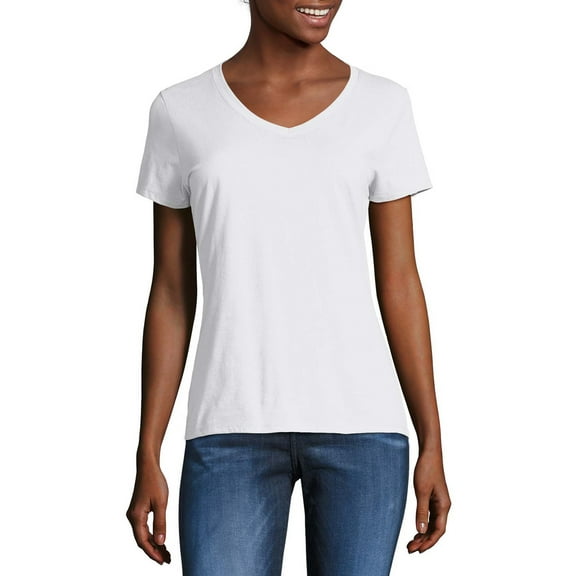 Hanes Women's X-temp Short Sleeve V-neck Tee
