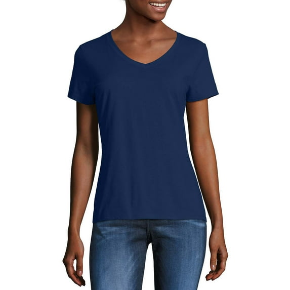 Hanes Women's X-temp Short Sleeve V-neck Tee