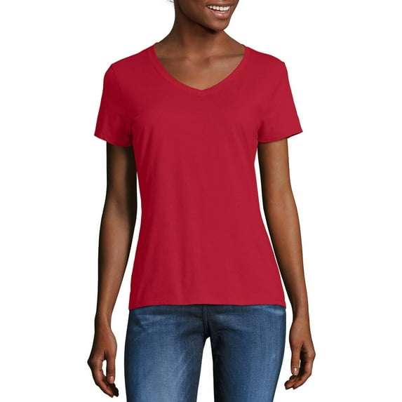 Hanes Women's X-temp Short Sleeve V-neck Tee