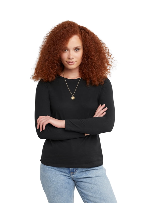 Women's Long Sleeve Cotton T-Shirt, Sizes XS-5X