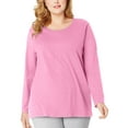 thumbnail image 1 of Hanes Women's Long Sleeve Cotton T-Shirt, Sizes XS-5X, 1 of 2