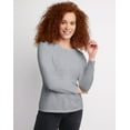 thumbnail image 1 of Hanes Women's Long Sleeve Cotton T-Shirt Light Steel M, 1 of 7