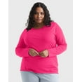 thumbnail image 1 of Hanes Women's Long Sleeve Cotton T-Shirt, Sizes XS-5X, 1 of 4
