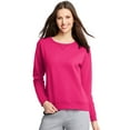thumbnail image 1 of Hanes Women's EcoSmart Cotton V Notch Fleece Sweatshirt, Sizes XS-2XL, 1 of 4