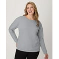 thumbnail image 1 of Hanes EcoSmart Women's Fleece Sweatshirt, V-Notch Light Steel XL, 1 of 5