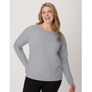 Hanes EcoSmart Womens Fleece Sweatshirt, V-Notch Light Steel M
