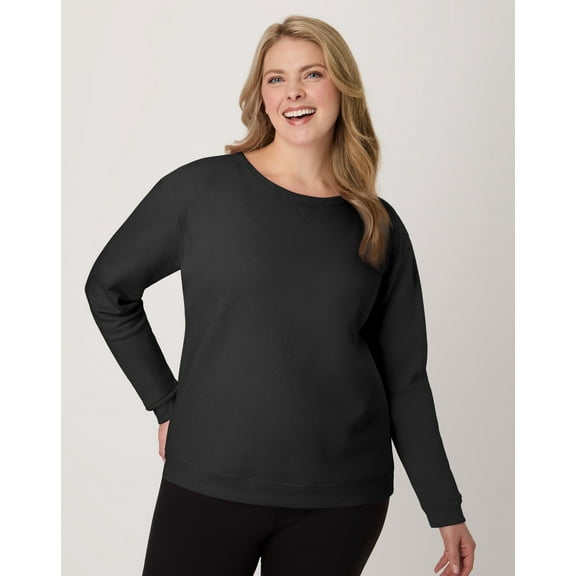 Hanes Women's EcoSmart Cotton V Notch Fleece Sweatshirt, Sizes XS-2XL