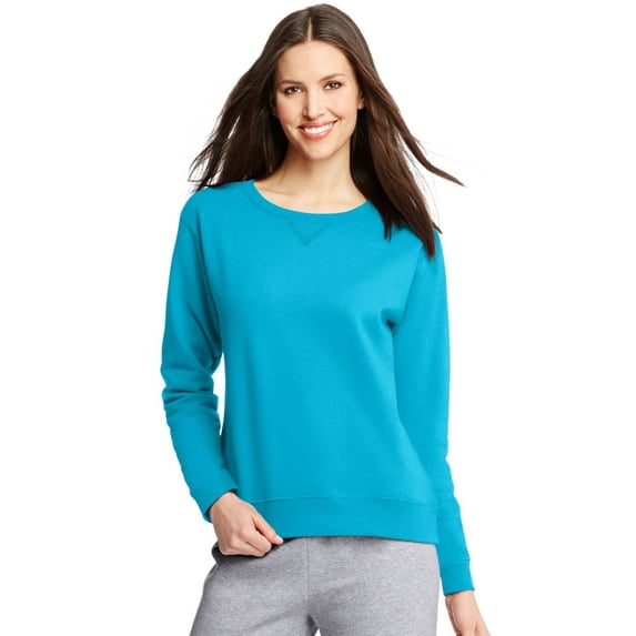Hanes Women's EcoSmart Cotton V Notch Fleece Sweatshirt, Sizes XS-2XL