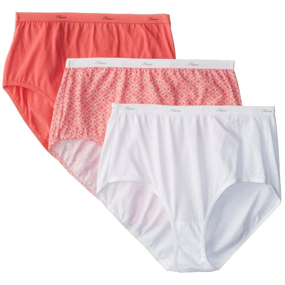 Hanes Women's assorted cotton brief panties - 3 pack