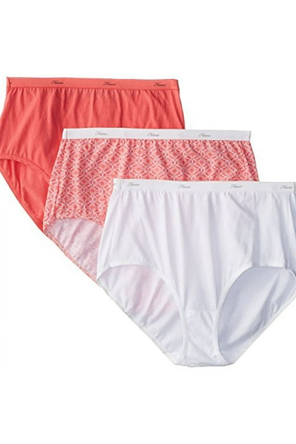Women's assorted cotton brief panties - 3 pack