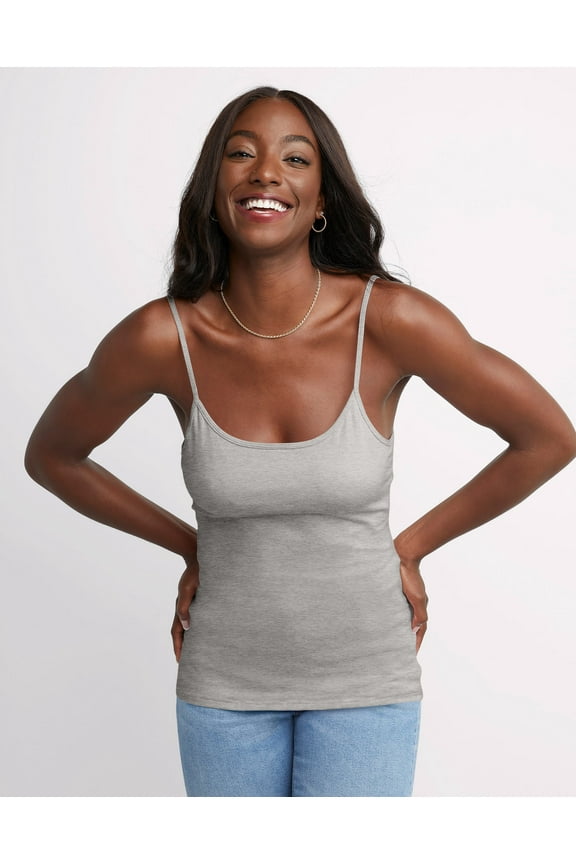 Women's camisole top Stretch Cotton Cami Built In Shelf Bra Stretch S 2XL