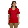 thumbnail image 1 of Hanes Womens 5.2 Oz. Comfortsoft V-Neck Cotton T-Shirt(5780, Pack Of 3, 1 of 1