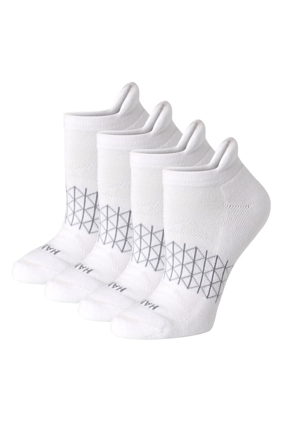 Womens Absolute Comfort No-Show Socks w/ Heel Shield, 4-Pack, Size 5-9