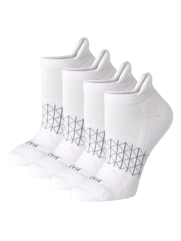Womens Absolute Comfort No-Show Socks w/ Heel Shield, 4-Pack, Size 5-9