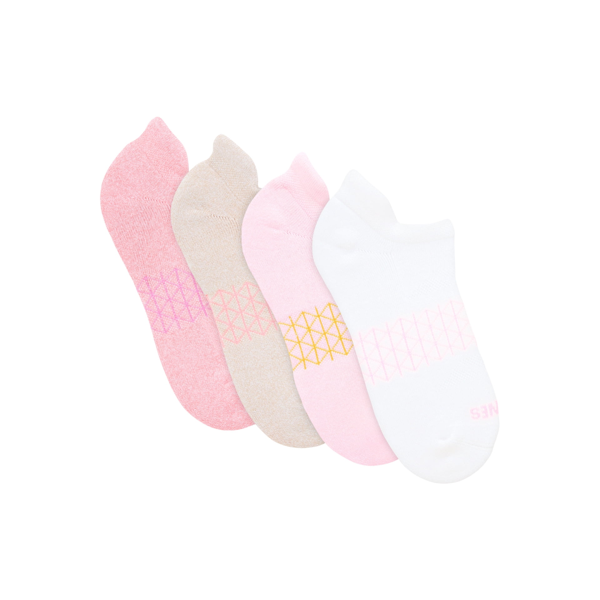 Hanes Womens Absolute Comfort No-Show Socks w/ Heel Shield, 4-Pack, Size 5-9