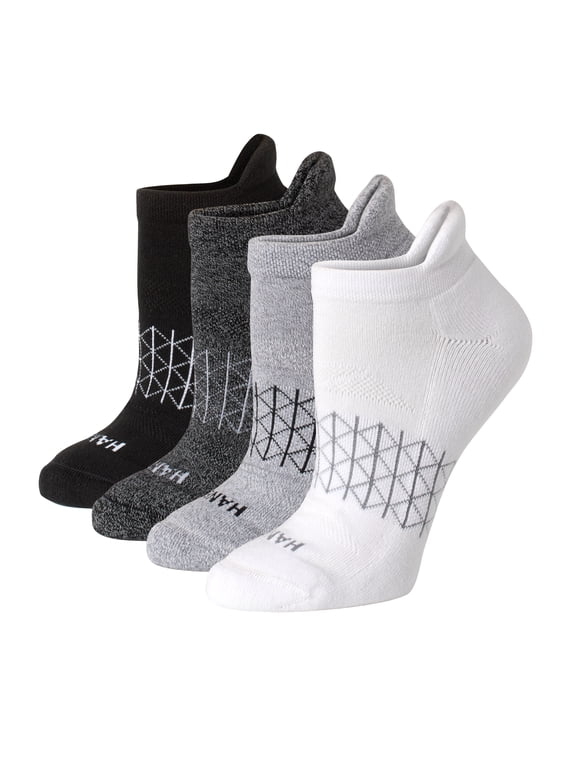 Womens Absolute Comfort No-Show Socks w/ Heel Shield, 4-Pack, Size 5-9