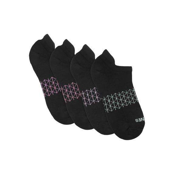 Hanes Womens Absolute Comfort No-Show Socks w/ Heel Shield, 4-Pack, Size 5-9