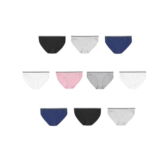 Hanes Womens Bikini 10-Pack Underwear Panties Breathable Cotton Stretch No Lines