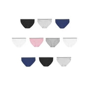 Hanes Womens Underwear Bikini 10-Pack, Stretch Cotton Bikini Panties