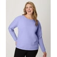 thumbnail image 1 of Hanes EcoSmart Women's Fleece Sweatshirt, V-Notch Peri Blue M, 1 of 6