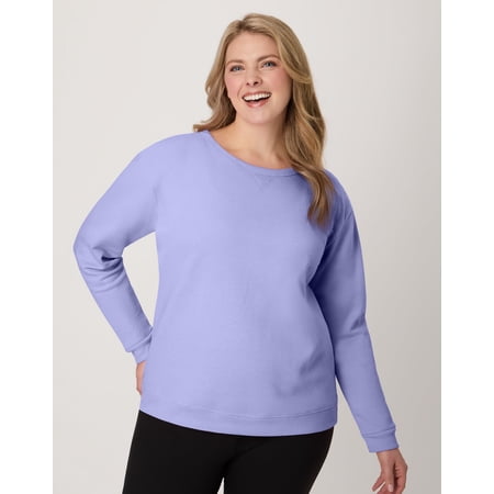 Hanes EcoSmart Women's Fleece Sweatshirt, V-Notch Peri Blue M