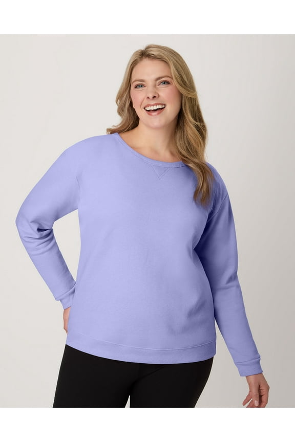 EcoSmart Women's Fleece Sweatshirt, V-Notch Peri Blue M