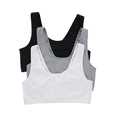 thumbnail image 1 of Hanes Womens Cotton Scoopneck Crop Sports Low Impact Bralette 3-Pack, 1 of 2