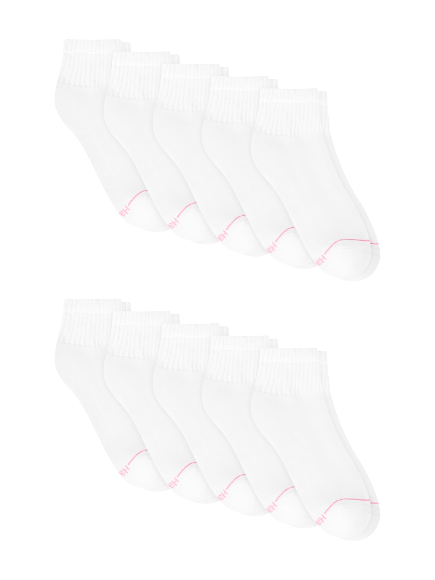 Hanes Womens CottonSoft Ankle Socks, 10-Pack, Size 4-10
