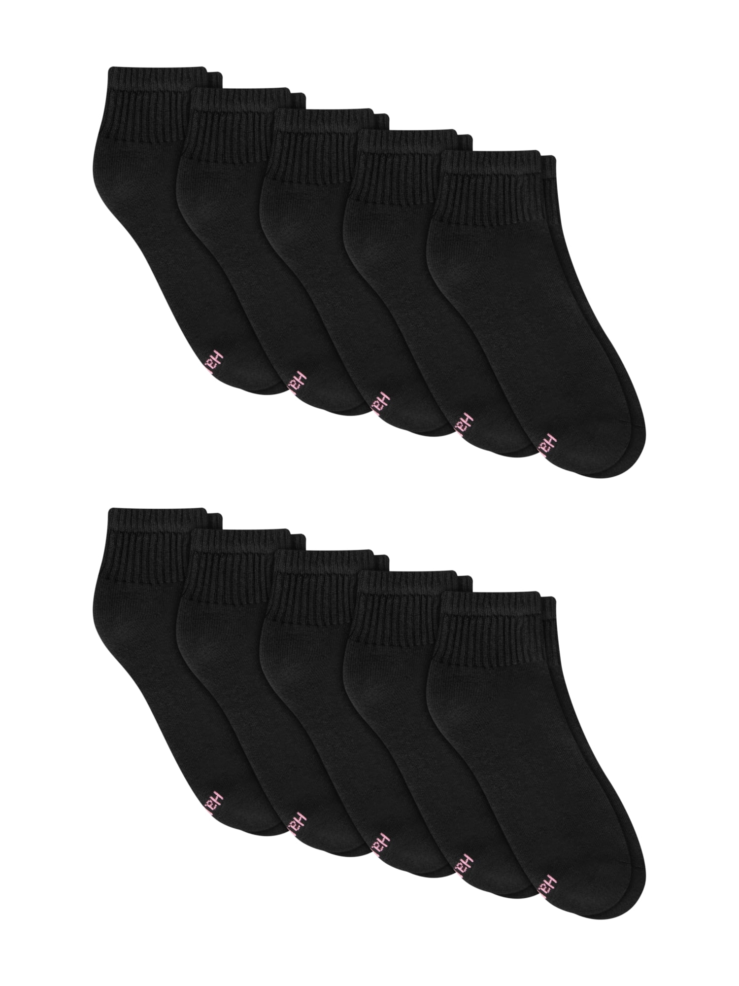 Hanes Womens CottonSoft Ankle Socks, 10-Pack, Size 4-10
