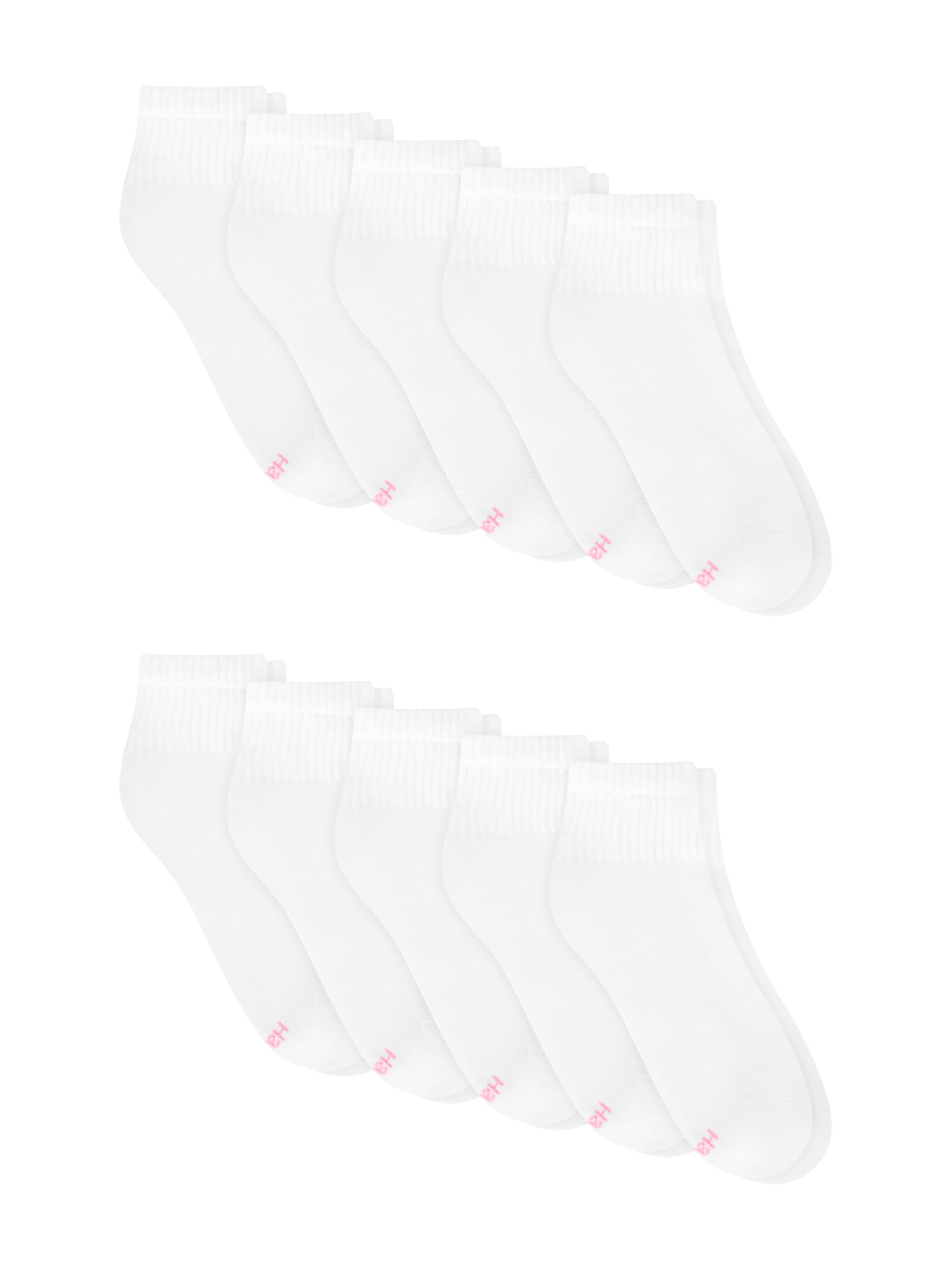 Hanes Womens CottonSoft Ankle Socks, 10-Pack, Size 4-10