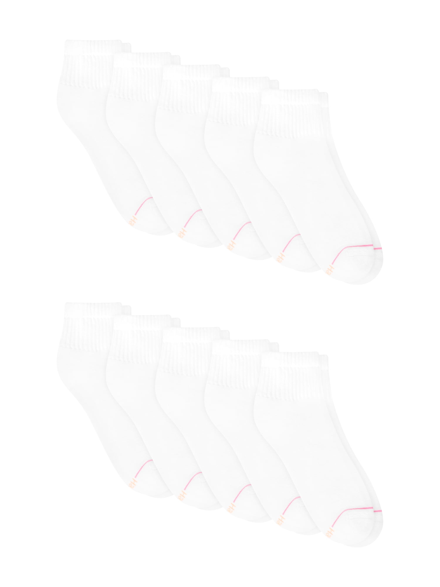 Hanes Womens CottonSoft Ankle Socks, 10-Pack, Size 8-12