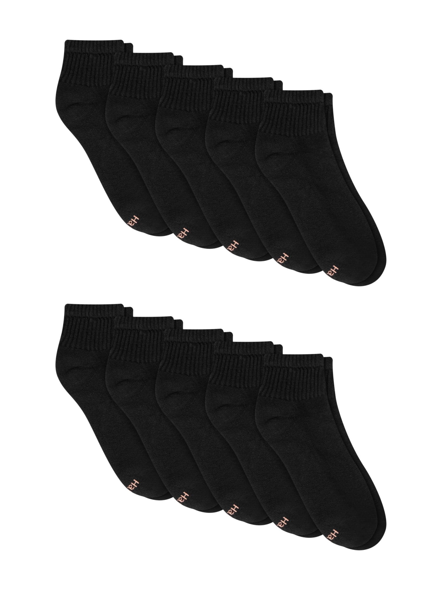 Hanes Womens CottonSoft Ankle Socks, 10-Pack, Size 8-12